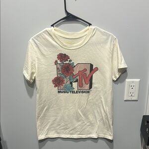 MTV Graphic Tee with Floral Design